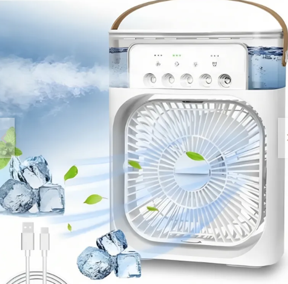 MINI VENTILADOR HUMIDIFICADOR CON LUZ LED